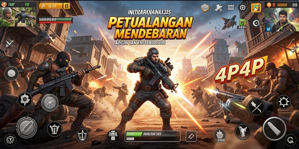 Tampilan gameplay mendebarkan di 4P4P dengan aksi yang seru.
