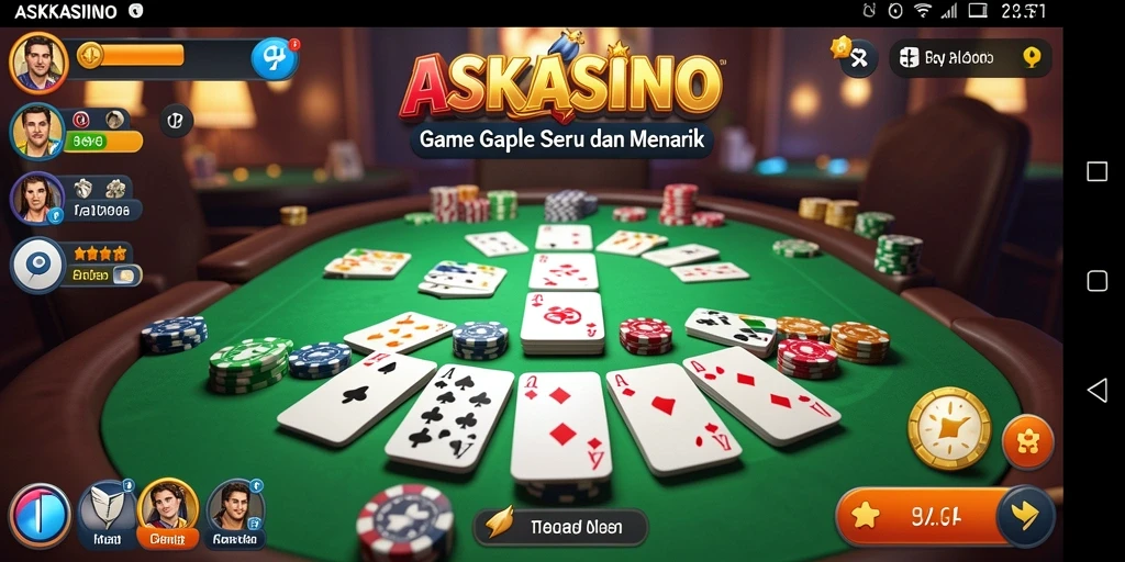 Tampilan gameplay Gaple yang menarik dan interaktif di ASKASINO.