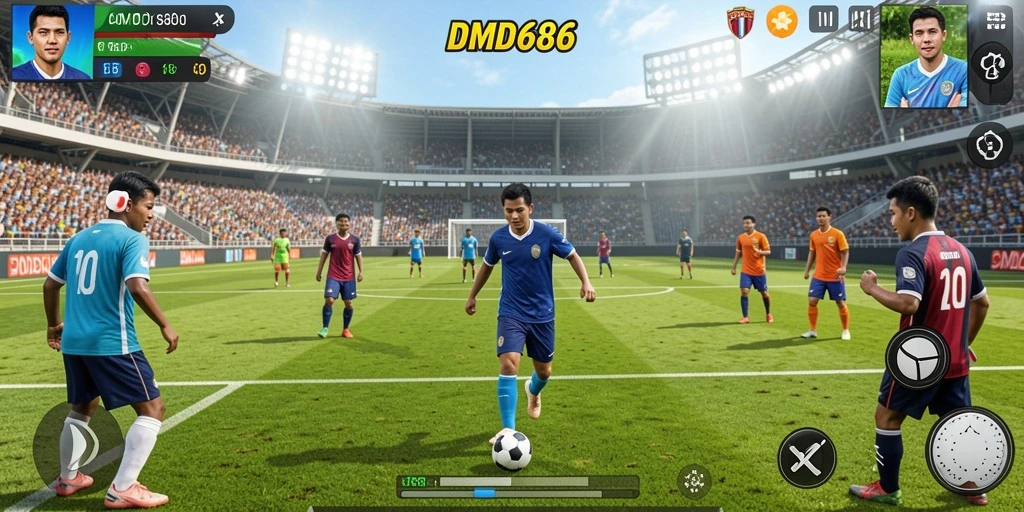 Tangkapan layar DMD686 menampilkan aksi olahraga yang menegangkan.
