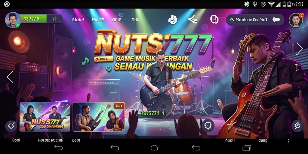 Gameplay seru dalam NUTS777 dengan beragam lagu.