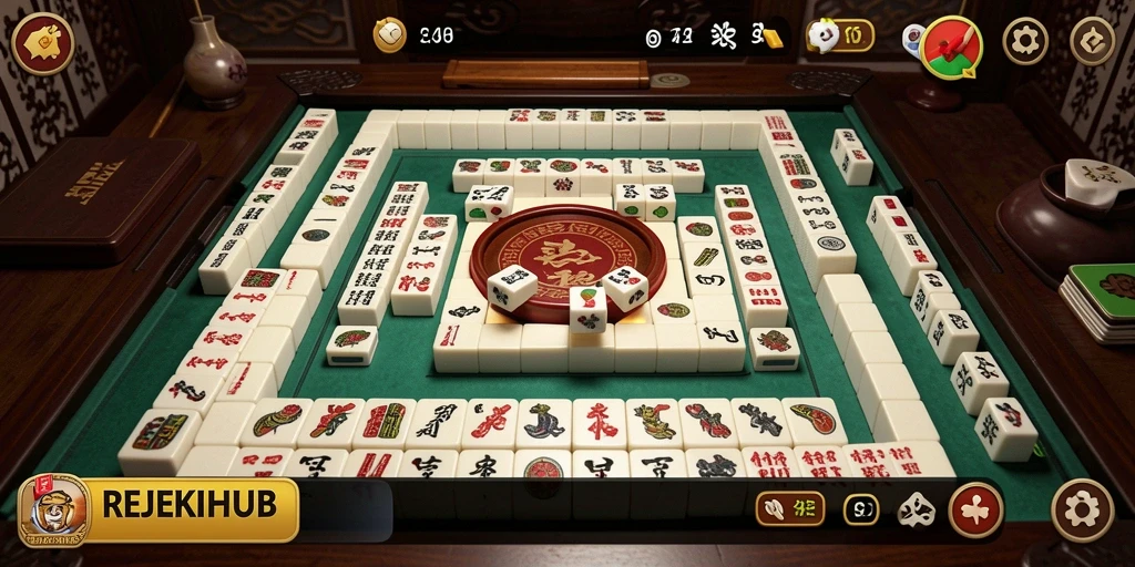 Tampilan gameplay seru dalam permainan Mahjong REJEKIHUB.