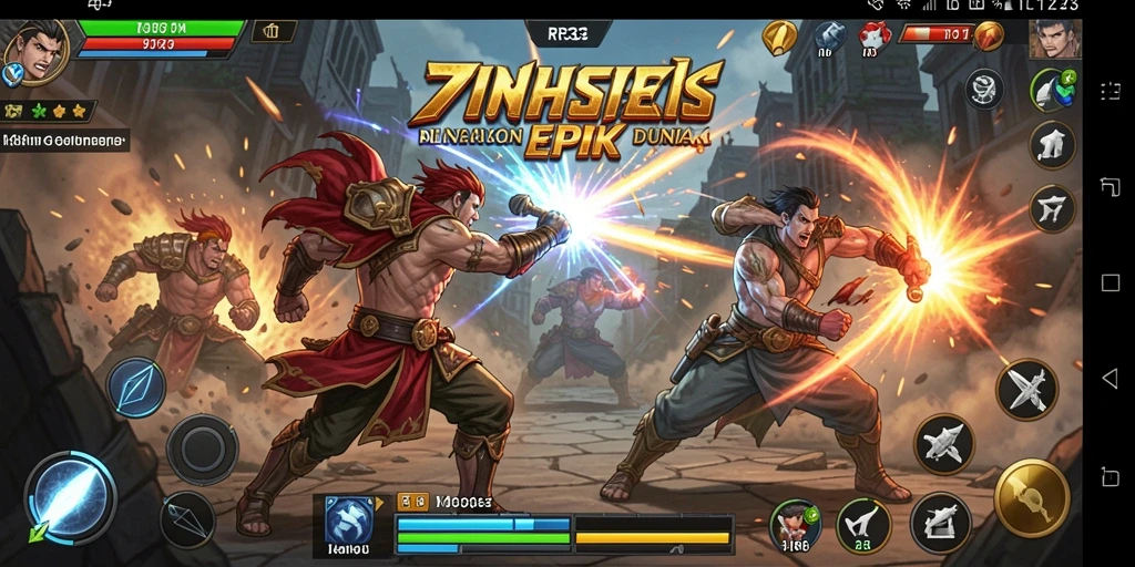 Screenshot gameplay RR33 menampilkan karakter bertarung dengan grafis yang mengagumkan.