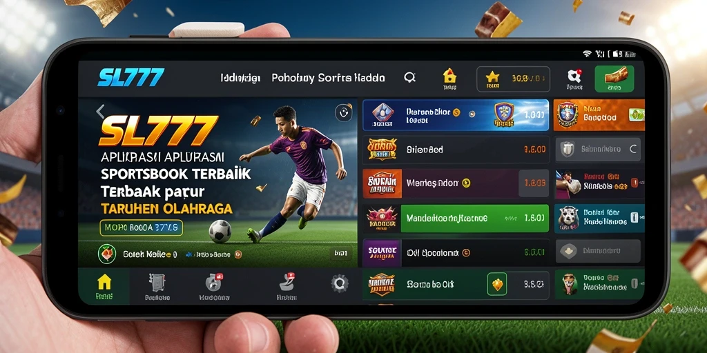 Tangkapan layar utama SL777 menunjukkan antarmuka sportsbook yang dinamis dan interaktif.