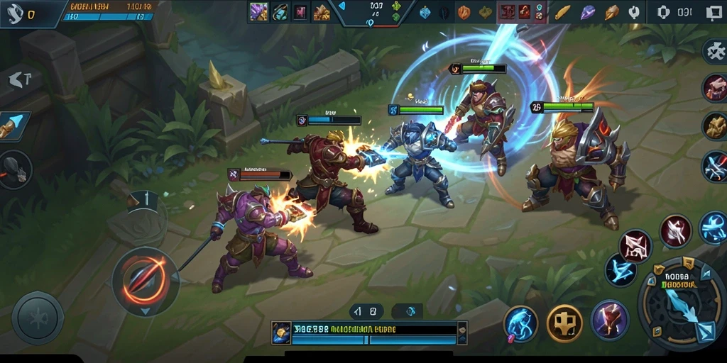 Screenshot V07 menampilkan aksi seru dalam pertarungan MOBA.